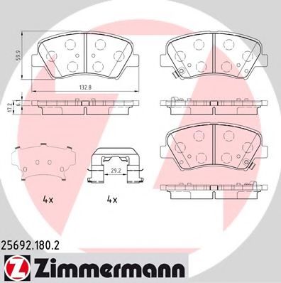 ZIMMERMANN - 25692.180.2 - Колодки гальмівні дискові