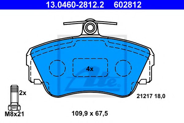 ATE - 13.0460-2812.2 - Гальмівнi колодки дисковi Volvo 400 Series (95-97)