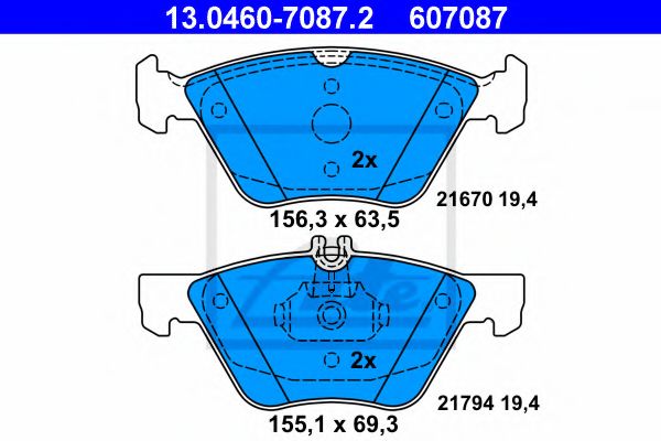 К-кт колодок перед. Mercedes E-Series (W211)/SLK-Series (W170)/CLK-Series (W208)/E-Series (W210)/Chrysler Crossfire (95-09)