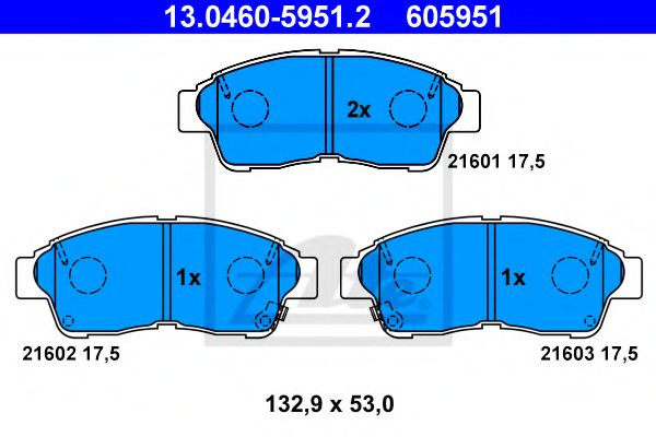ATE - 13.0460-5951.2 - колодки дисков.