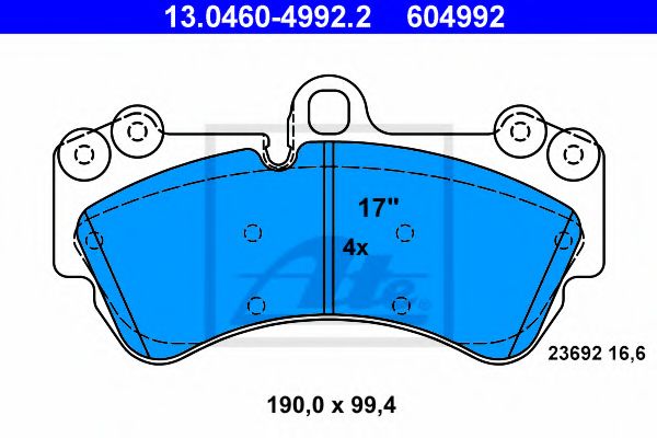 Гальмівні колодки дискові перед. VW Touareg 3.0TDI-6.0W12 02- /Porsche Cayenne