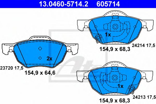 Колодки дисковi гальм. Honda Accord 2.0, 2.4 2.2I-CTDI 02/03