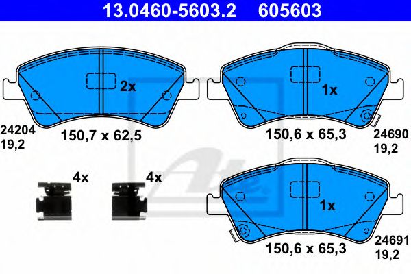 Гальмівні колодки дискові перед. Toyota Auris 1,4 D-4D 07-