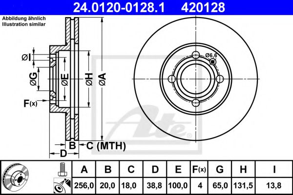 ATE - 24.0120-0128.1 - Гальмівний диск