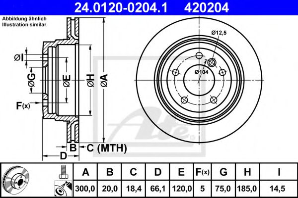 ATE - 24.0120-0204.1 - Гальмівний диск