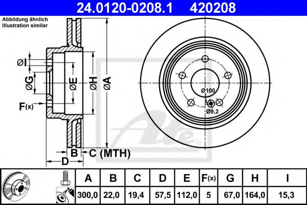 Гальмівний диск зад. DB C (W204), E (C207) 2.1CDI-5.5 07-