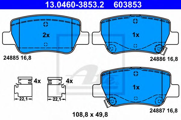 Гальмівні колодки дискові зад. Toyota Avensis 1.6i-2.2D-4D 09-