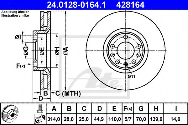 Гальмівні диски Opel Signum, Vectra C, Vectra C Gts; Saab 9-3 1.8-3.2 08.02-02.15