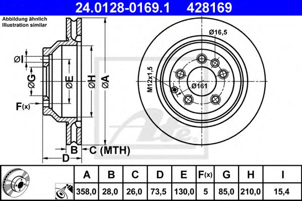 ATE - 24.0128-0169.1 - Тормозной диск