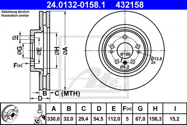 Гальмівний диск перед.. DB M-Clas 164 3.0CDI 06-