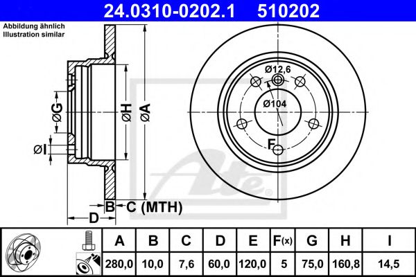 ATE - 24.0310-0202.1 - диск гальмівний Power Disc