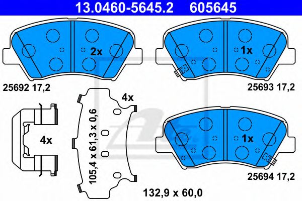 Гальмівні колодки диск.передні Hyundai  i30, Kia Ceed,Rio III,Sorento II 1.1CRDi-2.4i 09-