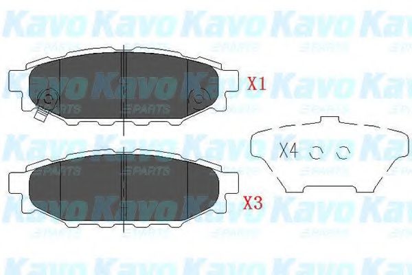 KAVO PARTS - KBP-8005 - Гальмівні колодки дискові зад. Subaru Legacy IV 2,0/2,5 03-