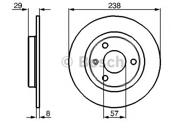 BOSCH - 0 986 478 246 - Диск гальмівний Citroen AX 86-97, Peugeot 106 91-