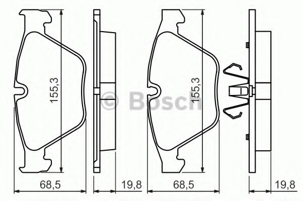 BOSCH - 0 986 494 354 - Гальмівні колодки дискові перед. BMW 3 (E90/E90N) 320d 05-/X1 (E84) 09-