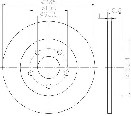 Гальмівний диск задній  Ford C-Max, Focus II 1.4-1.8Alk 10.03-09.12