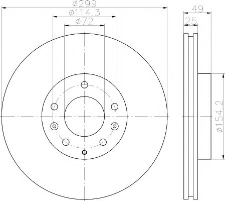 HELLA PAGID - 8DD 355 115-771 - Диск гальмівний перед. Mazda 6 1.8-2.5 08.07-07.13