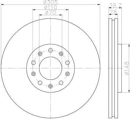 HELLA PAGID - 8DD 355 116-631 - диск гальмівний