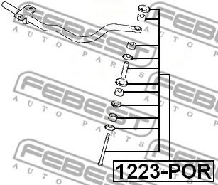 FEBEST - 1223-POR - ТЯГА СТАБИЛИЗАТОРА ПЕРЕДНЯЯ (HYUNDAI H-1 2001-) FEBEST