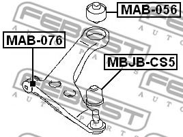 FEBEST - MBJB-CS5 - Пильовик кульової опори нижнього важеля MITSUBISHI LANCER VII-VIII, OUTLANDER I-III 02-