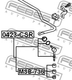 FEBEST - MSB-736 - Втулка тяги стабілізатора перед. Mitsubishi Lancer CS 00-09