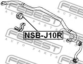 FEBEST - NSB-J10R - ВТУЛКА ЗАДНЕГО СТАБИЛИЗАТОРА D19 (NISSAN QASHQAI J10F 2006-) FEBEST