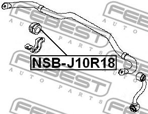 FEBEST - NSB-J10R18 - (Ø 18mm) Втулка стабілізатора задн. Nissan Qashqai/+2 1.5Dci/2.0 02.07-