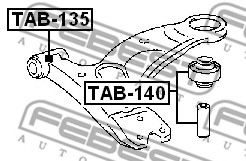 FEBEST - TAB-140 - САЙЛЕНБЛОК ЗАДНИЙ ПЕРЕДНЕГО РЫЧАГА (TOYOTA CARINA E AT19#/ST191/CT190 1992-1997) FEBEST