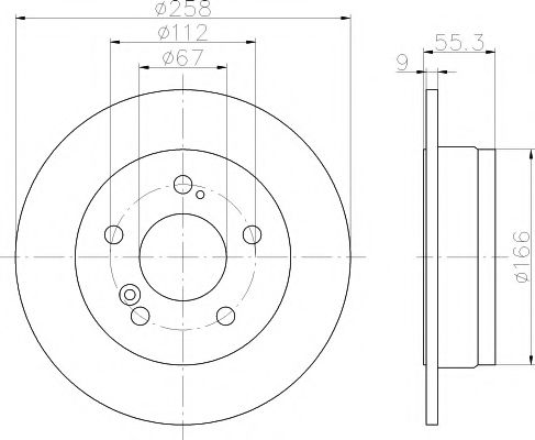 TEXTAR - 92032003 - Диск гальмівний MERCEDES 190(W201)/E(W124) "R D=258mm "82-97