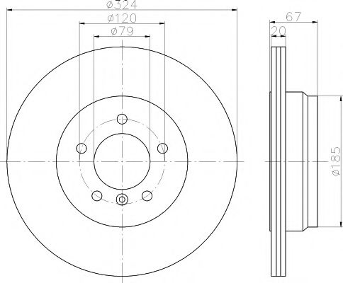 TEXTAR - 92123103 - Диск гальмівний BMW 7(E65) "R D=324mm "01-"09