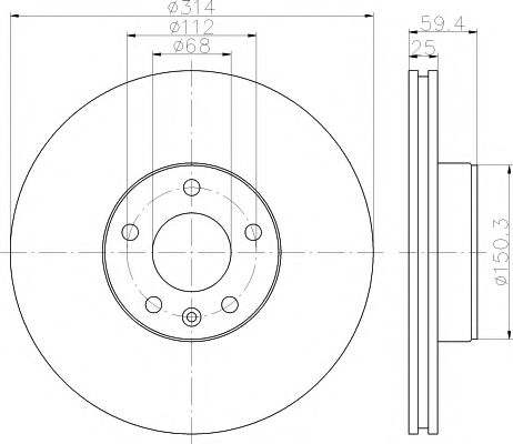 TEXTAR - 92132205 - Диск гальмівний AUDI A6 "F D=314mm "04-12