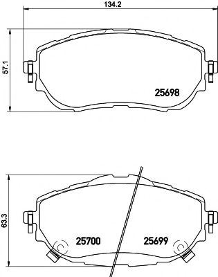 Колодки гальмiвнi передні Toyota Corolla  2013-