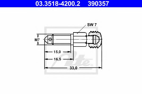 ATE - 03.3518-4200.2 - Клапан прокачки 7X30,5 M7X1