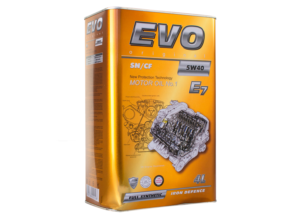 EVO - EVO E7 5W40 4L - Олива двигуна 4L EVO E7 5W40 (API SN/CF, ACEA A3/B4, MB 229.3, VW 502.00/505.00, GM LL-B-025, BMW Longlife-01)