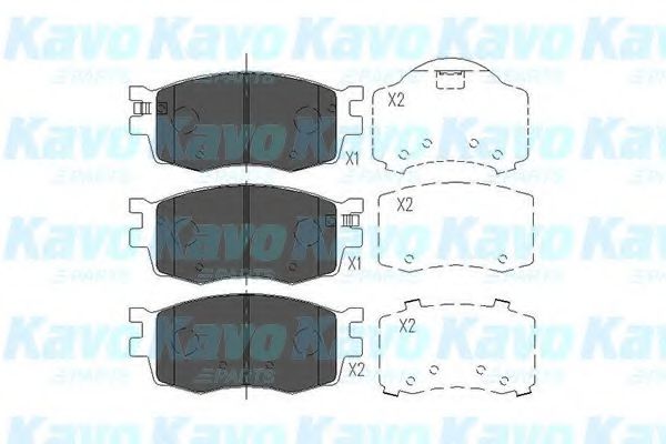 KAVO PARTS - KBP-3022 - Гальмівні колодки дискові перед. Hyundai Accent 1.4/1.6/Kia Rio II 1.4/1.6 05-