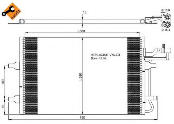 NRF - 35842 - Радіатор кондиціонера VOLVO C30, C70 II, S40 II, V50 1.6-Electric 12.03-12.12