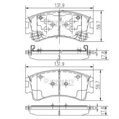 Гальмівнi колодки дискові перед. Mazda 6 2.0/2.0D/2.3 02-07