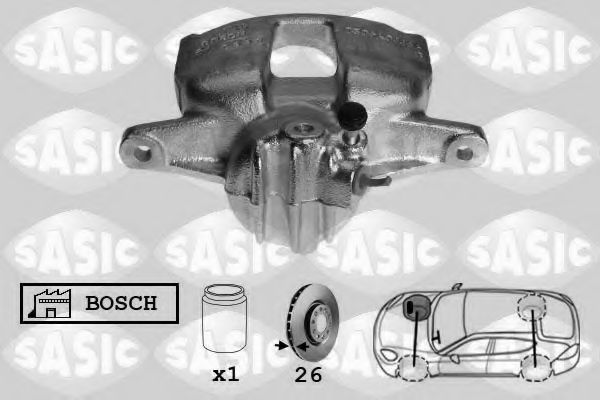 SASIC - 6500009 - Суппорт передний R 26mm  (тип Bosch)  Kangoo/Berlingo/Partner