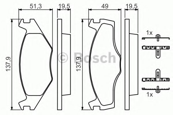 BOSCH - 0 986 468 873 - Колодка торм. SEAT CORDOBA (6K2/C2), IBIZA II (6K1), VW CADDY I передн. (пр-во Bosch)