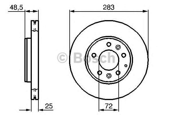 BOSCH - 0 986 479 132 - Диск тормозной MAZDA 6 передн., вент. (пр-во Bosch)