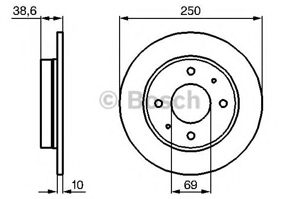 BOSCH - 0 986 479 236 - Гальмівний диск задн. MITSUBISHI COLT CZC VI, COLT VI; SMART FORFOUR 1.1-1.5D 01.04-12.12