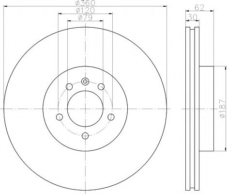 HELLA PAGID - 8DD 355 118-871 - Диск гальмівний перед Land Rover Range Rover Sport 06-12