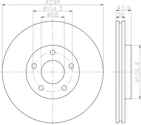 HELLA PAGID - 8DD 355 114-601 - Диск гальмівний перед. Nissan Qashqai 1.6 16V 2.0 16V 1.5DCI 06.12-, 2.0DCI 07.04-