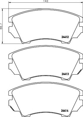 HELLA PAGID - 8DB 355 013-041 - Гальмівні колодки дискові перед. Opel Insignia 08-  (середина диска 321mm)/(17")