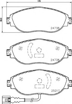 Гальмівні колодки дискові перед. VW Sharan 2010- / Passat 2010- / Octavia 2010- / Audi a3