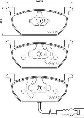 Колодки гальмівнi перед. Audi A3; Seat Leon, Leon Sc, Leon St; Skoda Octavia; Vw Golf Alltrack, Golf Sportsvan, Golf Vii 1.0-2.0D 08.12-