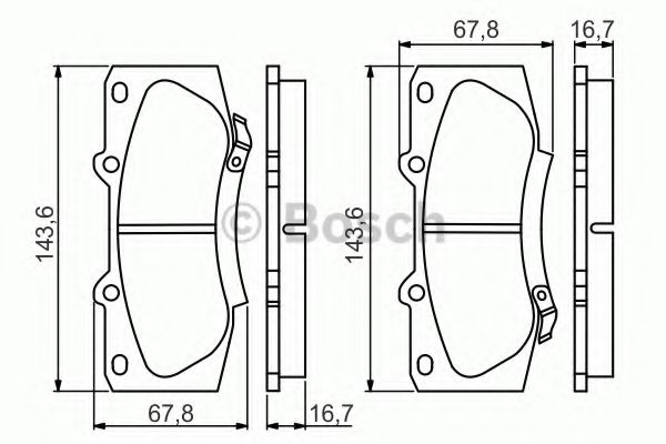 BOSCH - 0 986 495 352 - Гальмівні колодки пер.Toyota Hilux 2.5 D-4D 07-