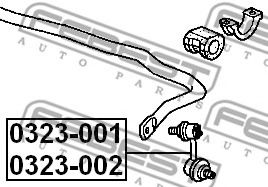 FEBEST - 0323-002 - ТЯГА СТАБИЛИЗАТОРА ПЕРЕДНЯЯ ЛЕВАЯ HONDA CIVIC EU/EP/ES 2001-2006