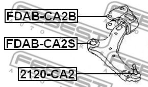 FEBEST - 2120-CA2 - ОПОРА ШАРОВАЯ ПЕРЕДНЕГО НИЖНЕГО РЫЧАГА FORD MONDEO CA2 2007-