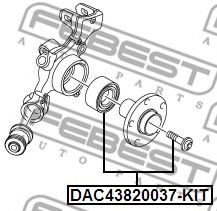 FEBEST - DAC43820037-KIT - ПОДШИПНИК СТУПИЧНЫЙ ПЕРЕДНИЙ (43X82X37)